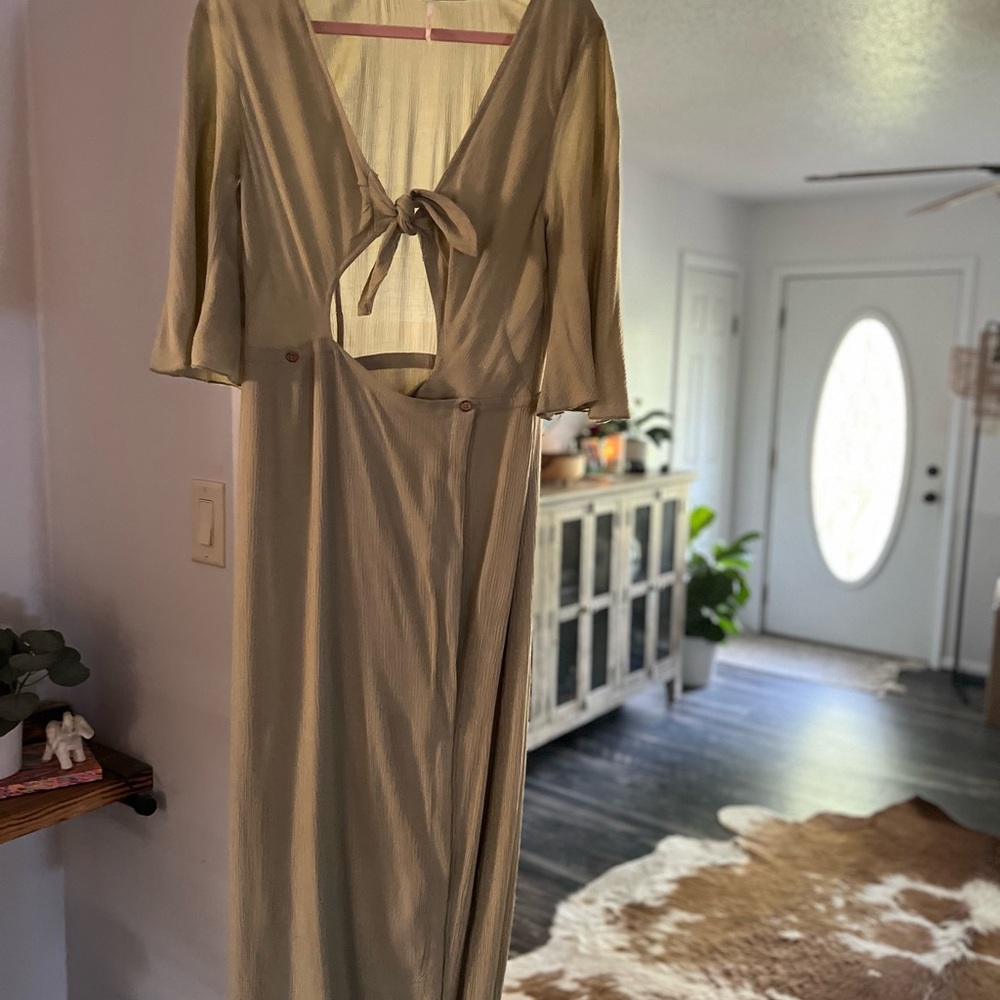 Free People Midi Dress with Tie Front - Picture 3 of 4